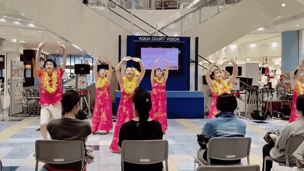 アクアウォーク大垣　ぎふピンクリボン2026　イベント　フラショー　アロハ南サークル　ヘ・メレ・ノ・リロ